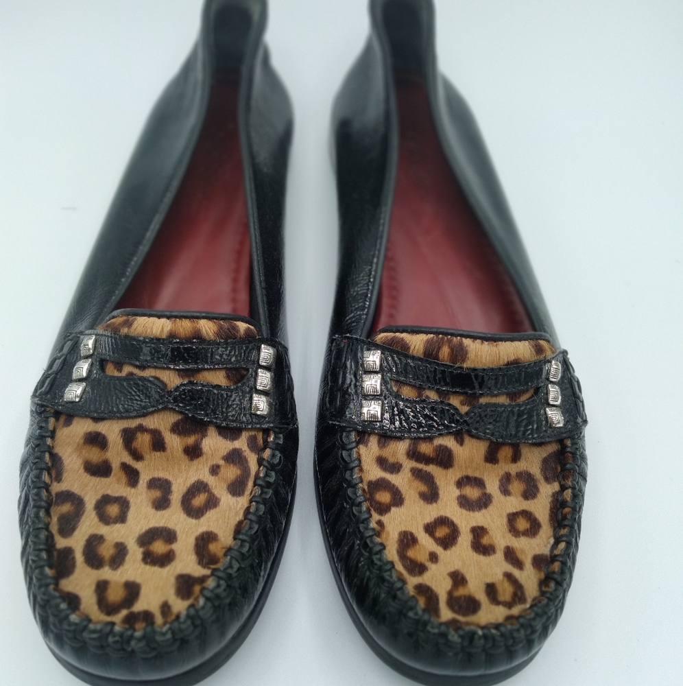Brighton feux leopard print Penny loafers